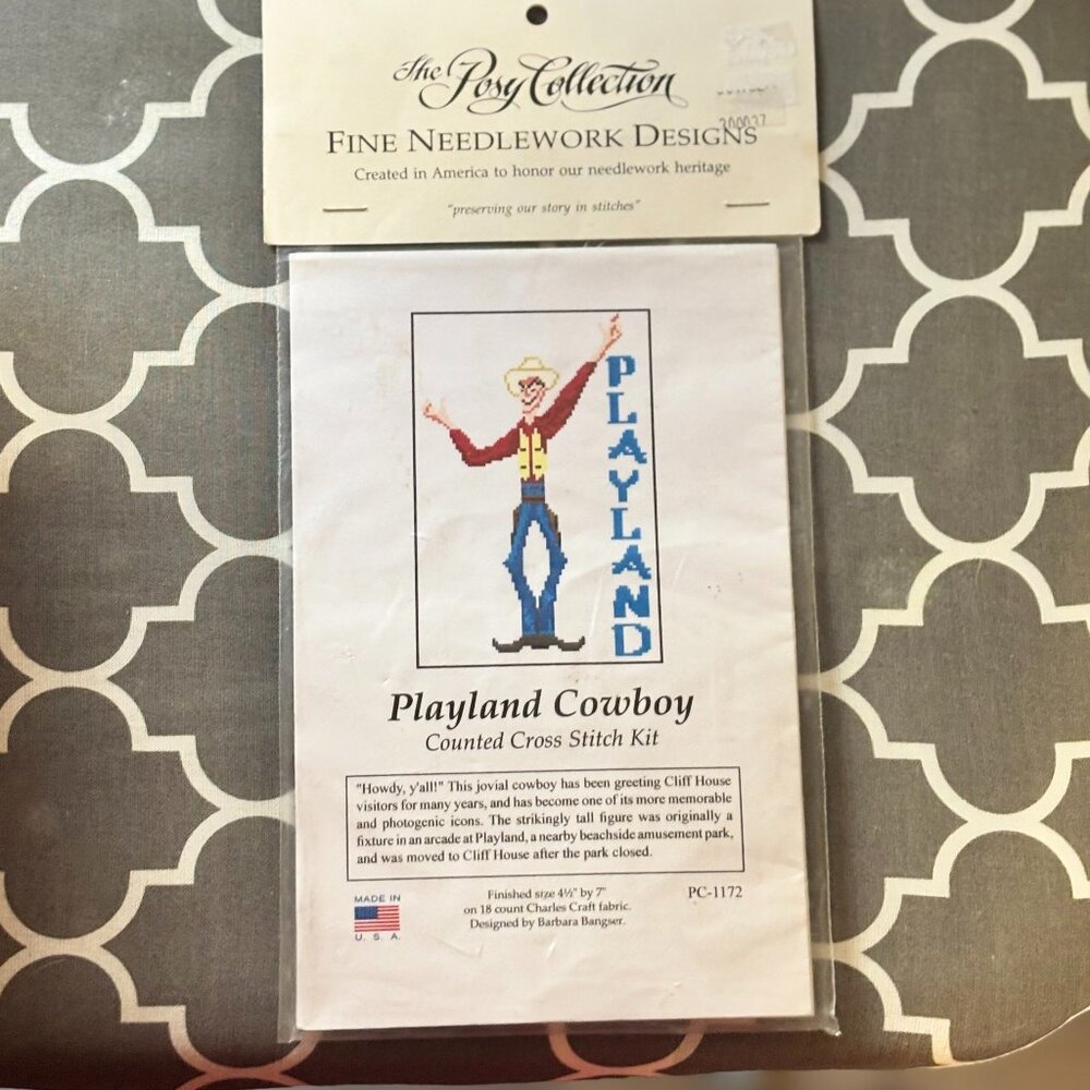 Share Playland Cowboy Counted Cross Stitch kit. New